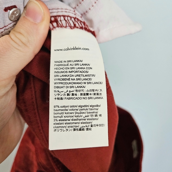 Calvin Klein Jeans Rusty Red Mid Waist Corduroy Fitted Leggings Size 8 - Picture 5 of 7